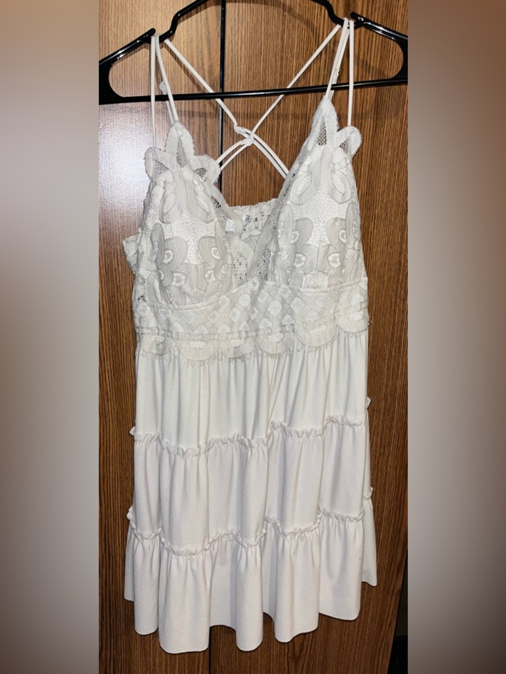 Tik tok  Lace Tiered Spaghetti Strap Dress 2X
